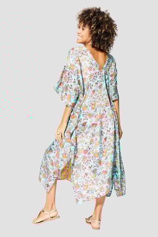 Caftan - Turquoise et rose