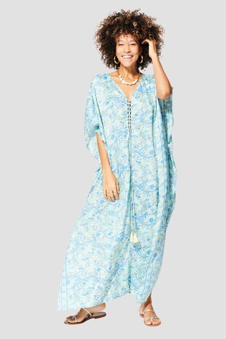 Caftan - Crème et bleu