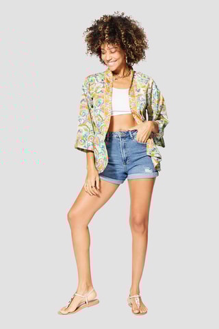 Kimono - 
Turquoise et vert