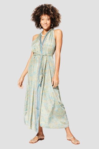 Kimono - 
Beige et turquoise