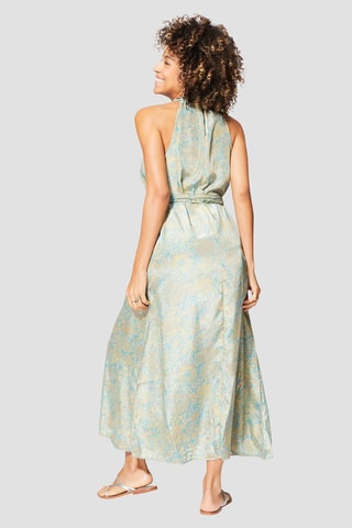 Kimono - 
Beige et turquoise