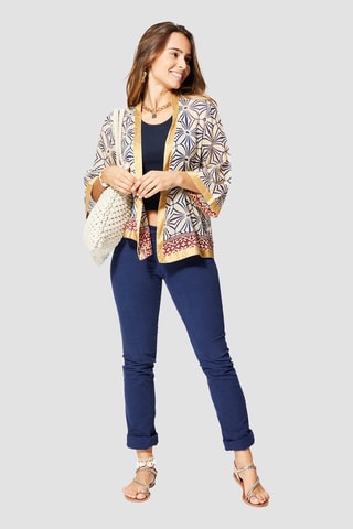 Kimono - Ocre et bleu