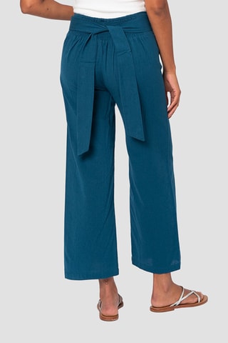 Pantalon en lin - Bleu pétrole