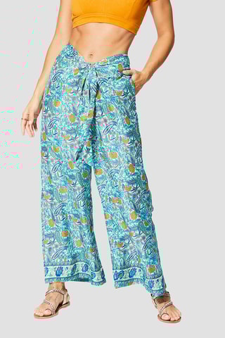 Pantalon - Turquoise et jaune