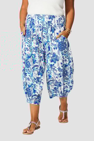 Pantalon 7/8 - Blanc et bleu