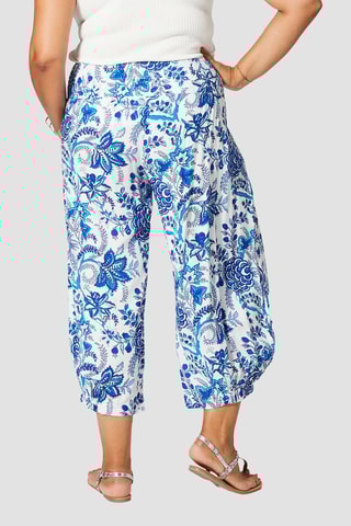 Pantalon 7/8 - Blanc et bleu