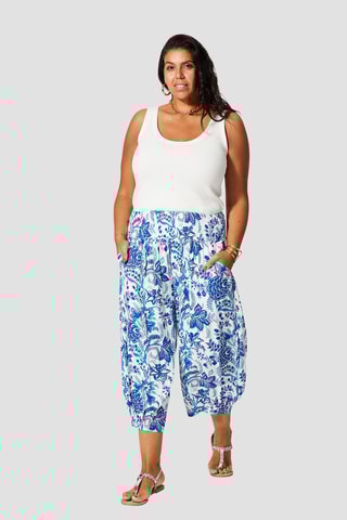 Pantalon 7/8 - Blanc et bleu
