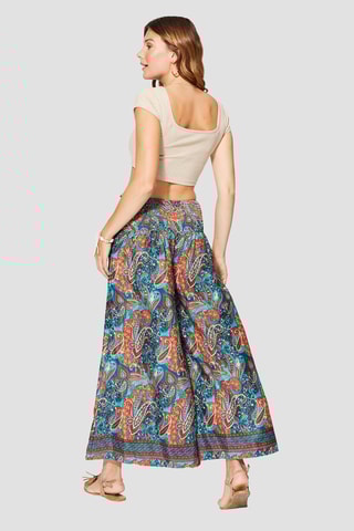 Pantalon palazzo - 
Bleu marine