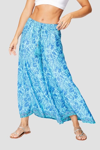 Pantalon palazzo - 
Bleu