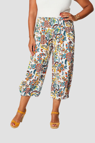 Pantalon - Blanc et bleu pétrole