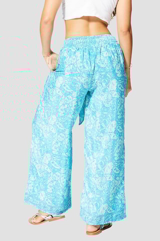 Pantalon palazzo - 
Bleu