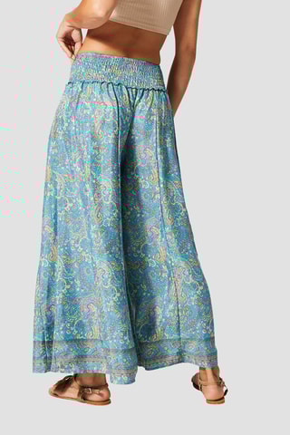 Pantalon palazzo - 
Bleu