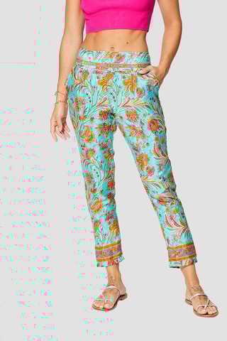 Pantalon - Turquoise et rose