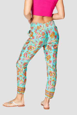 Pantalon - Turquoise et rose