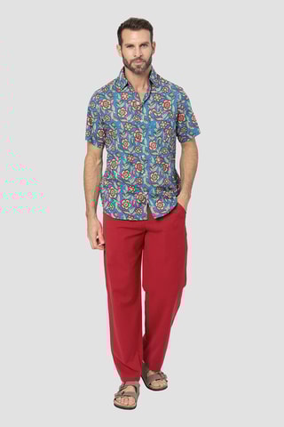 Pantalon en lin - Bordeaux
