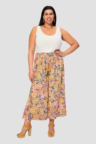 Pantalon - Ecru et moutarde