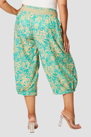Pantalon palazzo - 
Vert