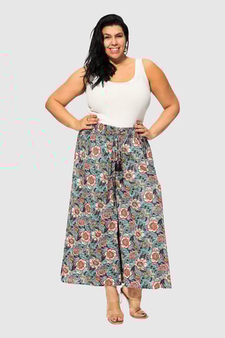 Pantalon évasé 7/8 - Gris