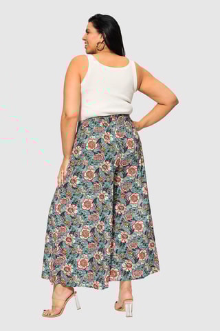 Pantalon évasé 7/8 - Gris