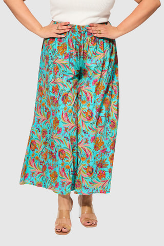 Pantalon palazzo taile haute - Turquoise