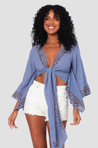 Crop top - Bleu clair chiné