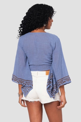 Crop top - Bleu clair chiné