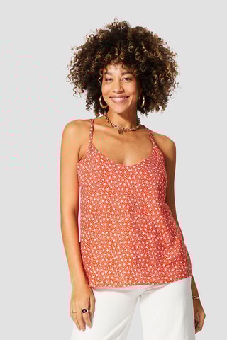 Top  - Orange et blanc