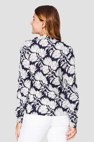 Top - Bleu marine et blanc
