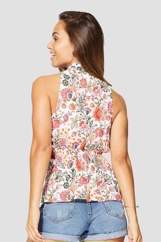 Top - Blanc et rose