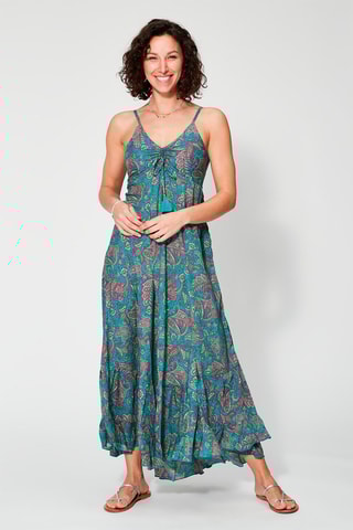 Robe longue - Bleu pétrole