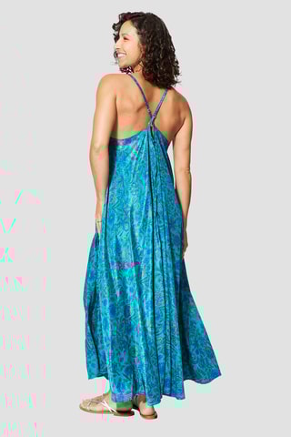 Robe longue - Turquoise et bleu