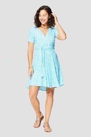 Robe - Turquoise et blanc