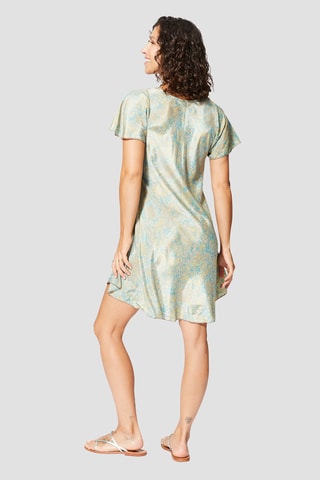 Robe - Beige et turquoise
