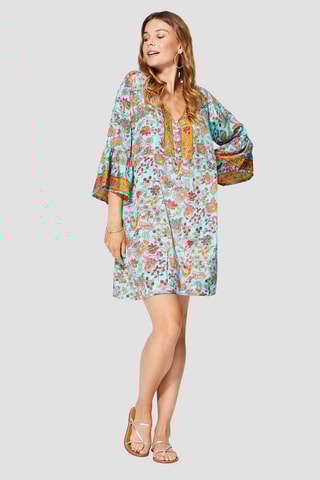 Robe - Turquoise et rose