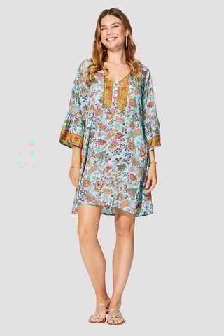 Robe - Turquoise et rose