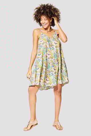 Robe droite - 
Turquoise et vert