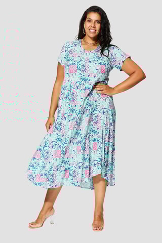 Robe midi - Turquoise