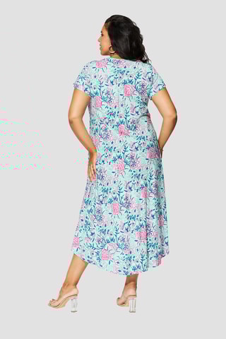 Robe midi - Turquoise