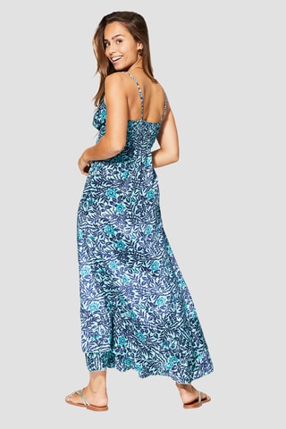 Robe longue - Bleu marine et turquoise