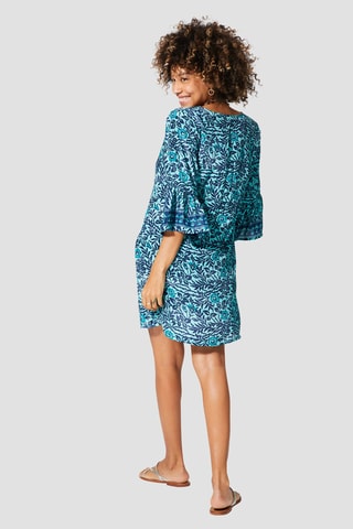 Robe trapèze - Turquoise et bleu marine