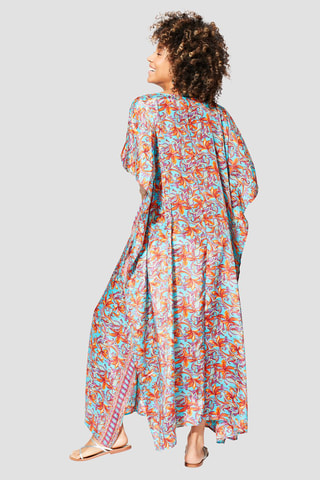 Caftan - Turquoise et rose