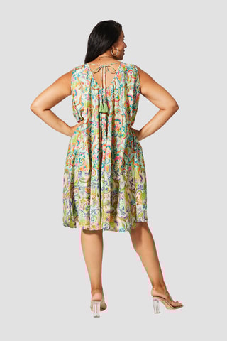 Robe - 
Turquoise et vert