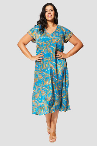 Robe longue - 
Bleu