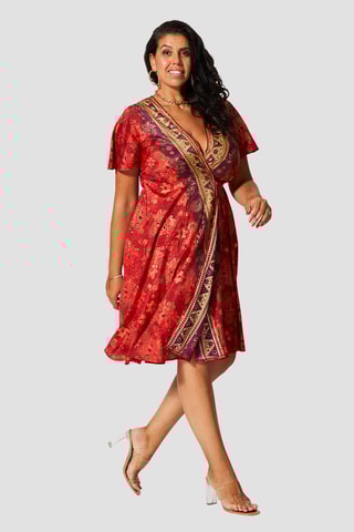 Robe portefeuille - 
Rouge