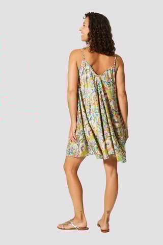 Robe trapèze courte - Turquoise et vert