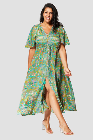 Robe portefeuille - 
Vert