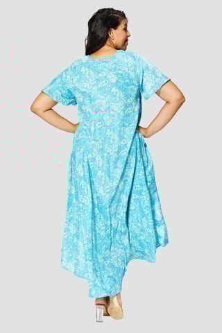 Robe - Turquoise et blanc