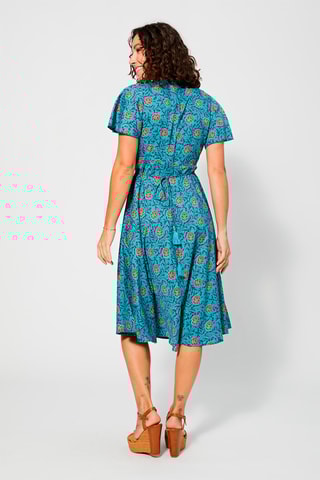 Robe portefeuille - Bleu et rouge