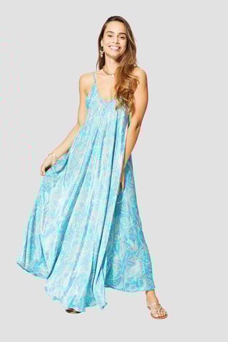 Robe longue - 
Bleu