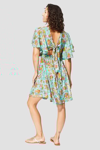 Robe - Turquoise et rose